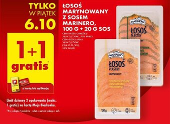 Biedronka ŁOSOS MARYNOWANY Z SOSEM MARINERO, 100 G + 20 G SOS oferta