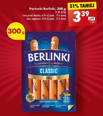 Biedronka Parówki Berlinki, 300 g oferta