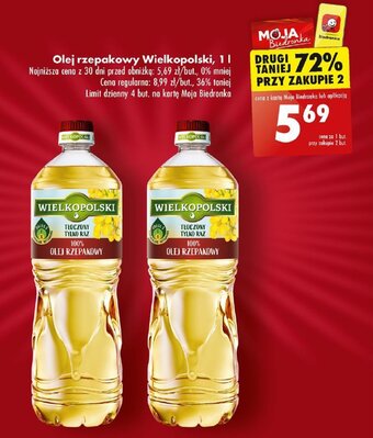 Biedronka Olej rzepakowy Wielkopolski, 1 l oferta
