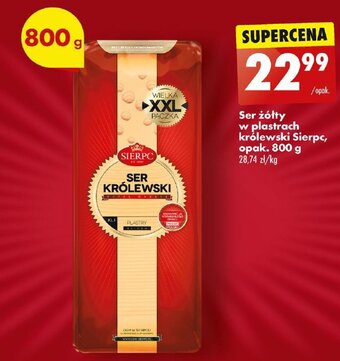 Biedronka Ser żółty w plastrach królewski Sierpc, 800 g oferta