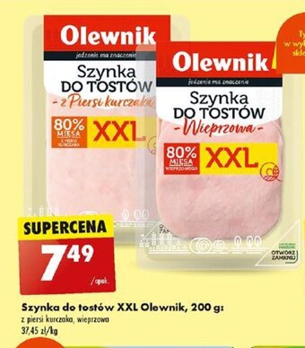 Biedronka Szynka do tostów XXL Olewnik, 200 g oferta