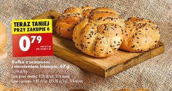 Biedronka Bułka z sezamem siemieniem lnianym, 67 g oferta