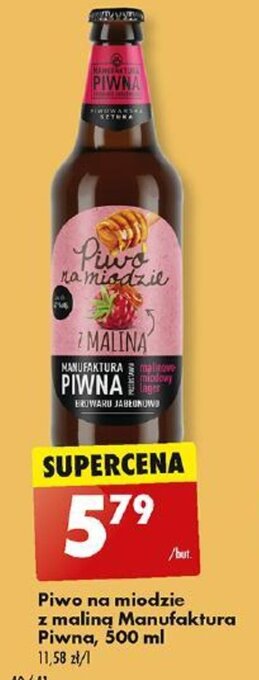 Biedronka Piwo na miodzie z malina Manufaktura Piwna, 500 ml oferta