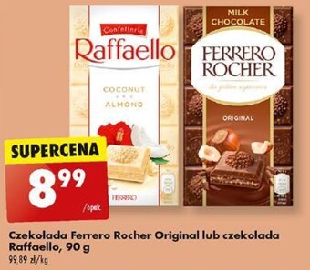 Biedronka Czekolada Ferrero Rocher Original lub czekolada Raffaello, 90 g oferta