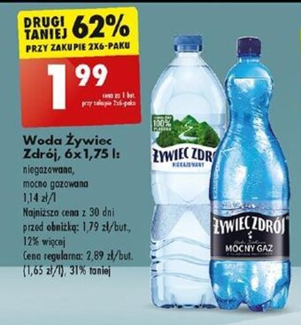 Biedronka Woda Żywiec Zdrój, 1,75 l oferta