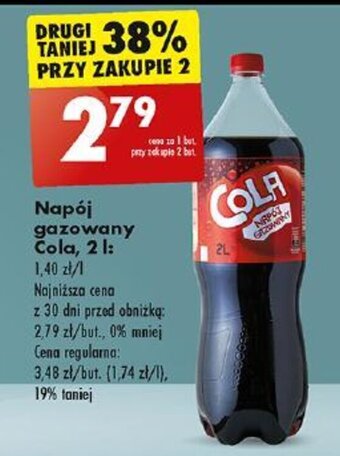 Biedronka Napój gazowany Cola, 2 l oferta