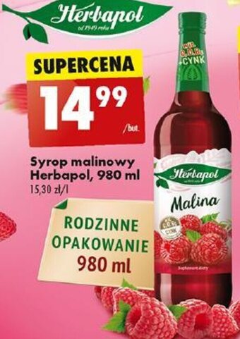 Biedronka Syrop malinowy Herbapol, 980 ml oferta