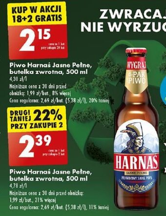 Biedronka Piwo Harnaś Jasne Pełne, 500 ml oferta