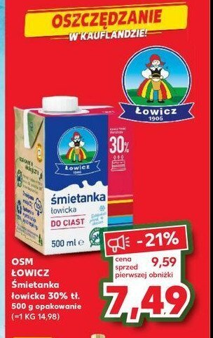 Kaufland Śmietanka uht 30 % oferta