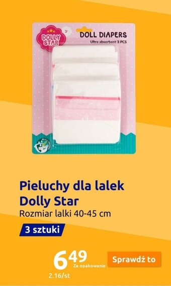 Action Pieluchy dla lalek Dolly Star oferta