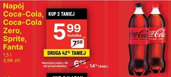 Delikatesy Centrum Napój Coca-Cola Coca-Cola Zero Sprite Fanta 1,5l oferta