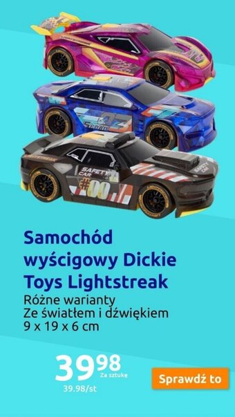 Action Samochód wyścigowy Dickie Toys Lightstreak oferta