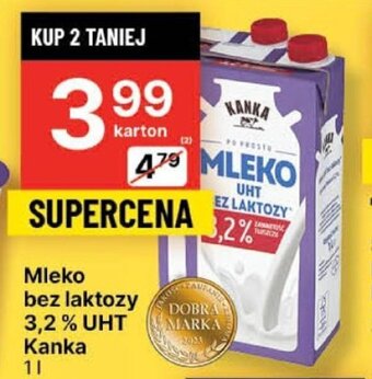 Delikatesy Centrum Mleko bez laktozy 3,2 % UHT Kanka 1l oferta