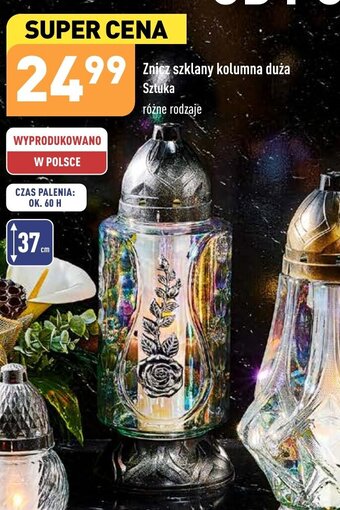 ALDI Znicz szklany kolumna duża Sztuka oferta