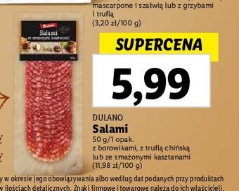 Lidl Salami z borowikami oferta