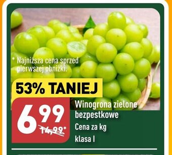 ALDI Winogrona zielone bezpestkowe 1 kg oferta