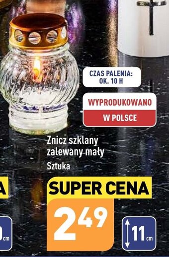 ALDI Znicz szklany zalewany mały oferta