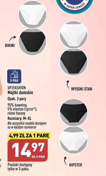 ALDI UP2FASHION Majtki damskie 3 pary oferta