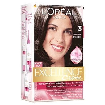Hebe L'oréal paris excellence creme farba do włosów 3 ciemny brąz oferta