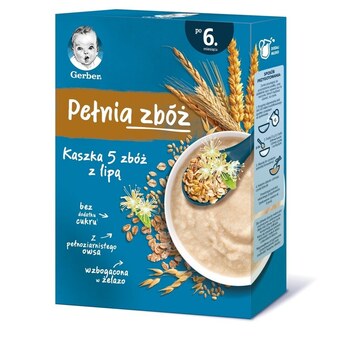 Kaufland Gerber pełnia zbóż kaszka 5 zbóż z lipą dla niemowląt po 6. miesiącu 200 g oferta