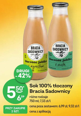Żabka Sok 100% tłoczony Bracia Sadownicy 750 ml oferta