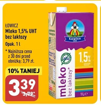 ALDI Mleko 1,5% UHT bez laktozy Opak. 1 l oferta