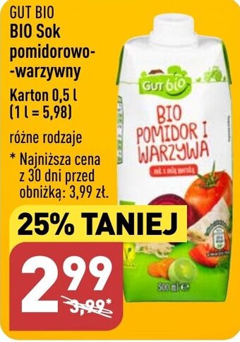 ALDI BIO Sok pomidorowo-warzywny 0,5 L oferta