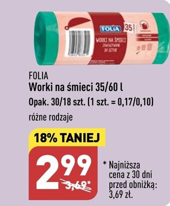 ALDI Worki na śmieci 35/60 l oferta