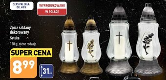 ALDI Znicz szklany dekorowany oferta