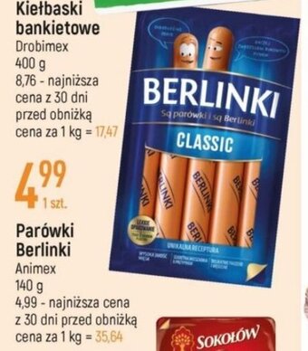 E.Leclerc Parówki Berlinki Animex 140g oferta