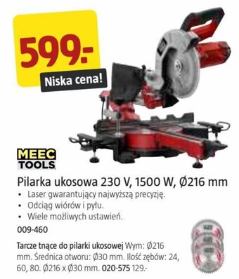 Jula MEEC TOOLS Pilarka ukosowa 230 V 1500 W Ø216 mm oferta