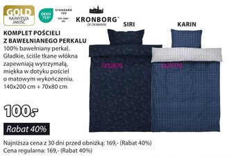 JYSK KOMPLET POŚCIELI Z BAWEŁNIANEGO PERKALU oferta