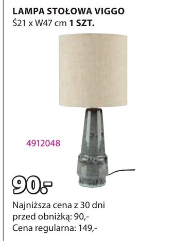 JYSK LAMPA STOŁOWA VIGGO 1szt. oferta