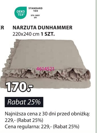 JYSK NARZUTA DUNHAMMER 220x240 cm 1 SZT. oferta