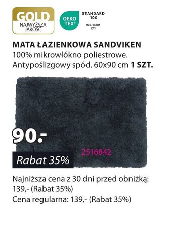 JYSK MATA ŁAZIENKOWA SANDVIKEN oferta
