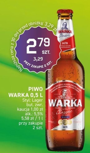 Duży Ben Warka classic piwo jasne 500 ml oferta