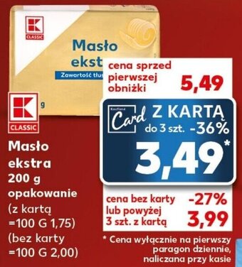 Kaufland Masło ekstra 200 g oferta