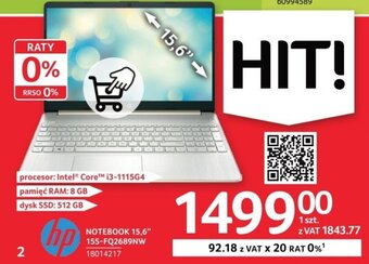 Selgros HP NOTEBOOK 15,6" 15S-FQ2689NW oferta