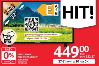 Selgros TELEFUNKEN TELEWIZOR LED 32" 32HG6011 oferta