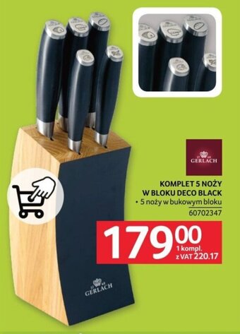 Selgros GERLACH KOMPLET 5 NOŻY W BLOKU DECO BLACK oferta