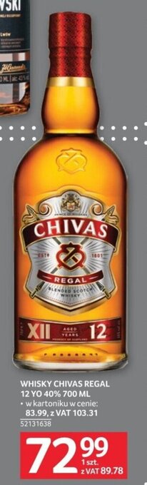 Selgros WHISKY CHIVAS REGAL 12 YO 40% 700 ML oferta