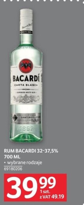 Selgros RUM BACARDI 32-37,5% 700 ML oferta