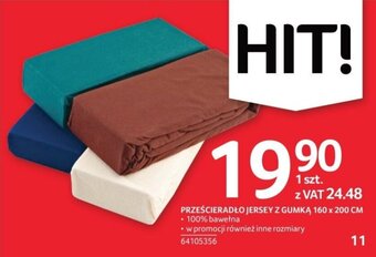 Selgros PRZEŚCIERADŁO JERSEY Z GUMKĄ 160 x 200 CM oferta