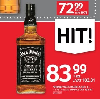 Selgros WHISKEY JACK DANIEL'S 40% 1 L oferta