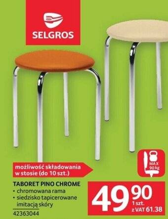 Selgros TABORET PINO CHROME oferta