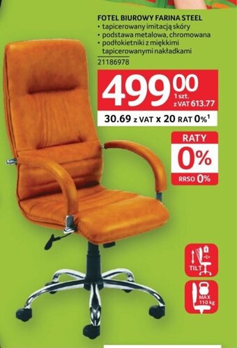 Selgros FOTEL BIUROWY FARINA STEEL oferta