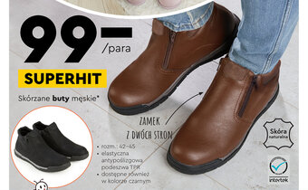 Biedronka Skórzane buty męskie oferta