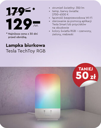 Biedronka Lampka biurkowa Tesla TechToy RGB oferta