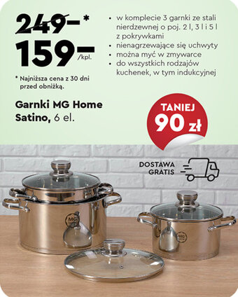 Biedronka Garnki MG Home Satino, 6 el. oferta