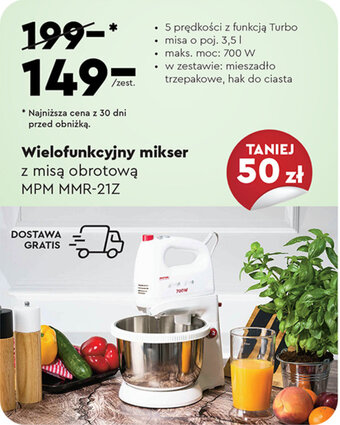 Biedronka Wielofunkcyjny mikser z misą obrotową oferta